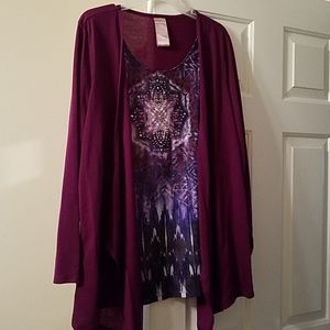 Top with attached over jacket